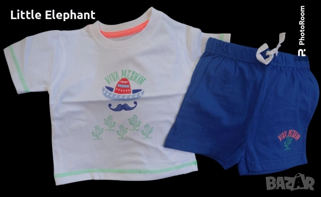 Лот тениска и къси панталонки за 9-12 мес момченце"Viva Mexico",Англия/нов
