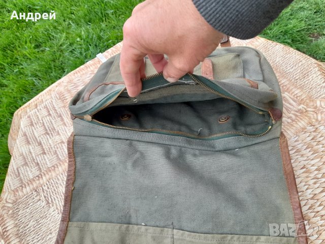 Стара брезентова чанта #10, снимка 5 - Антикварни и старинни предмети - 40538760