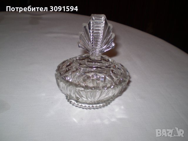 1930 г  Стара стъклена бонбониера - кутия за бижута, снимка 3 - Антикварни и старинни предмети - 36804358