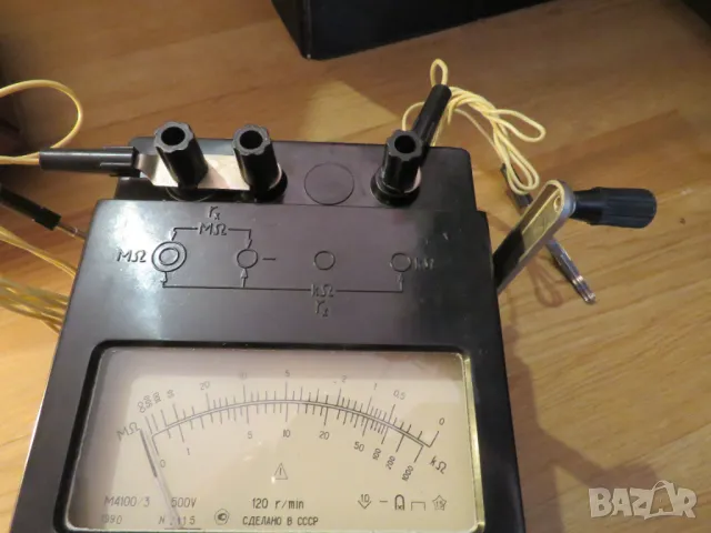 Мегаомметър, мегер, измерител съпротивление на изолация с генератор до 500V - качество и прецизност , снимка 6 - Генератори - 48712905