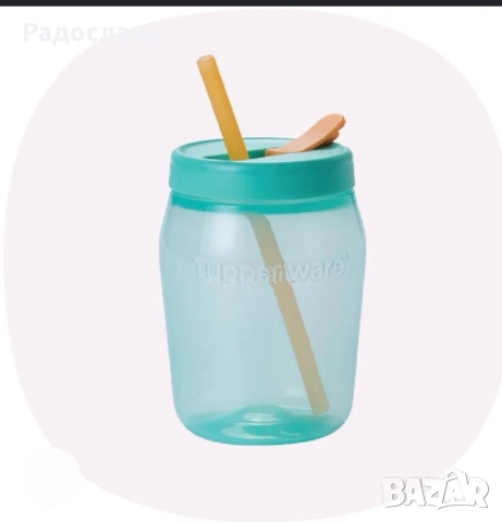 Tupperware буркан със сламка, снимка 2 - Буркани, бутилки и капачки - 54347341