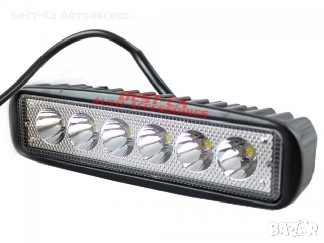 Халоген LED работна лампа 18W ( 3W x 6pcs ) 15,5 см. 9V-32V Джип АТВ Коли, Камиони, Бусове, Лодки и , снимка 3 - Аксесоари и консумативи - 33723729