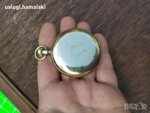 Стар позлатен джобен часовник, снимка 2 - Антикварни и старинни предмети - 55938318