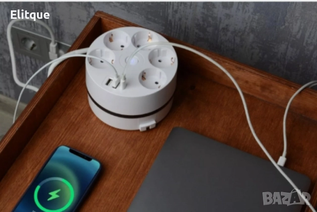 Кабелна макара Technaxx, с множество гнезда, удължителен кабел 140 cm, USB 5x 230V, снимка 3 - Други стоки за дома - 52593591