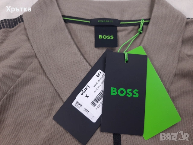Hugo Boss Philix Pixel - Оригинална мъжка тениска с яка р-р XL, снимка 5 - Тениски - 54152171