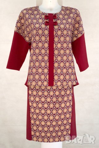 Комплект от пола и блуза в бордо Margo Collection - L, снимка 2 - Костюми - 17281219