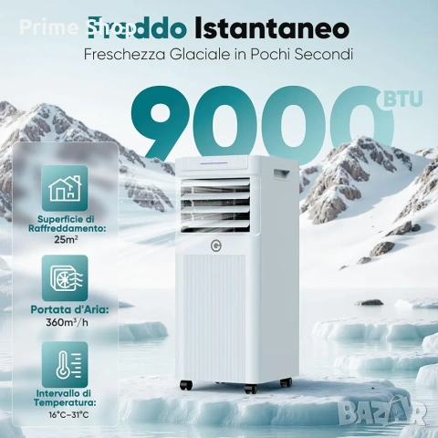 Мобилен климатик KGOGO 9000 BTU 4в1, Охлаждане, Влагоуловител, Вентилация и Филтрация , снимка 3 - Климатици - 54271287