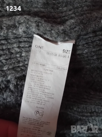 Дебело марково пончо от вълна и мохер 70 %, снимка 4 - Шалове - 52676862
