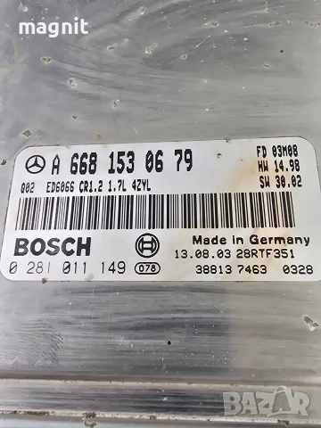 A6681530679 ECU Компютър двигател Mercedes Vaneo 0281011149, снимка 2 - Части - 52638106