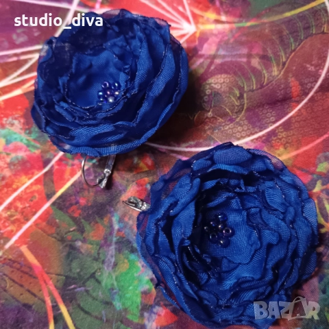 Обеци цветя, снимка 2 - Обеци - 52284359