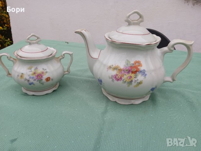 Порцелан чайник и захарница, снимка 10 - Аксесоари за кухня - 36635924