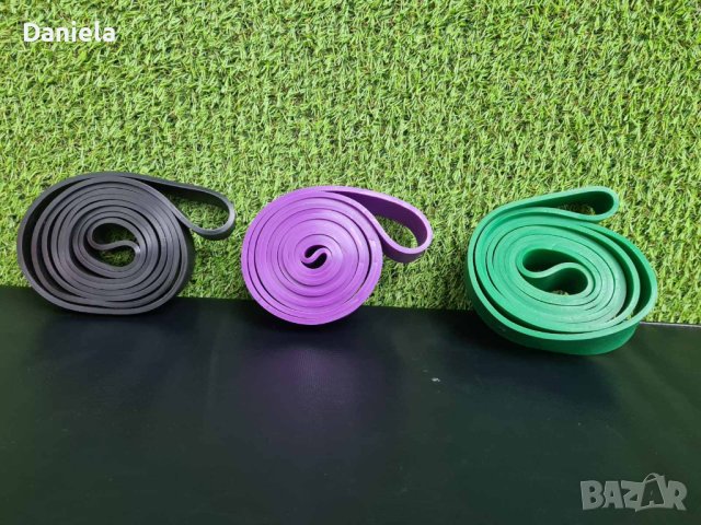 ЛАСТИЦИ ЗА ФИТНЕС TRAINING 21, 32 и 45 мм черен, лилав, зален, снимка 4 - Фитнес уреди - 44309886