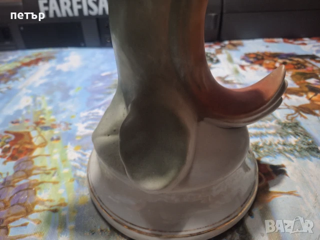 Рядка българска лампа порцелан Папагал, снимка 4 - Статуетки - 51085373