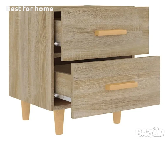 Нощно шкафче, опушен дъб, 40x35x47,5 см, снимка 2 - Скринове - 51166787
