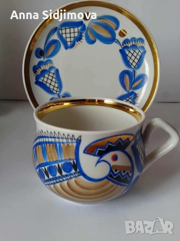 Руски порцелан Вербилки чаша за чай , снимка 5 - Чаши - 51697173