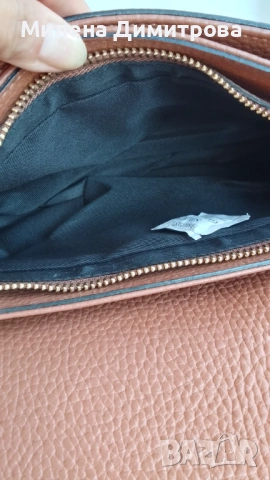 Кожена чанта Tosca Blu Livigno с релеф, снимка 6 - Чанти - 53050781