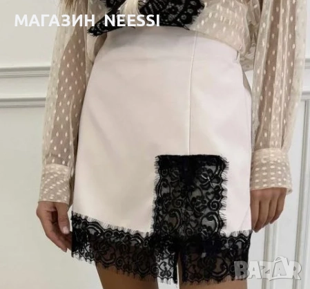 Стилна пола с дантела, снимка 2 - Поли - 52727246