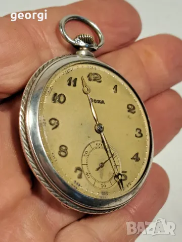 швейцарски сребърен джобен часовник Doxa, снимка 4 - Мъжки - 47720278