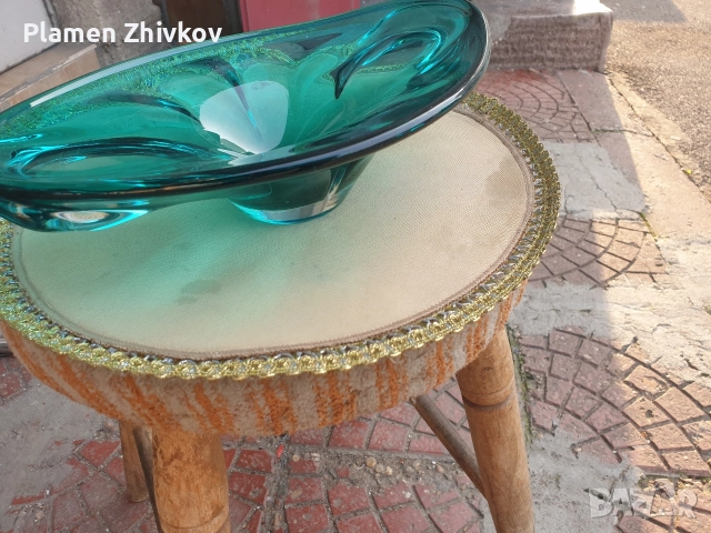 голяма масивна фруктиера от ръчно изтеглено стъкло, снимка 8 - Антикварни и старинни предмети - 52838510