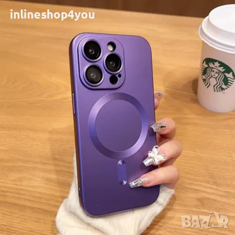 Матов Силиконов MAGSAFE Кейс за Apple iPhone 16 Pro /  Max със защита на камерите, снимка 4 - Калъфи, кейсове - 47263169