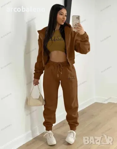 Дамски моден есенно-зимен комплект от три части, 10цвята , снимка 2 - Комплекти - 47636847