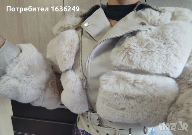 Тотален хит/Зимно кожено яке с пух, снимка 2 - Якета - 52440747