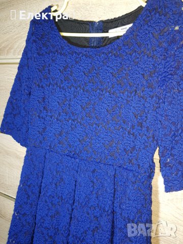 Синя рокля на марката Lucy fashion с дантелени мотиви, снимка 4 - Рокли - 37582555