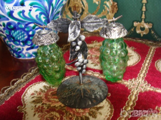 Пълнител за парфюм рядка колекционерска вещ стъкло желязо , снимка 2 - Декорация за дома - 30868573