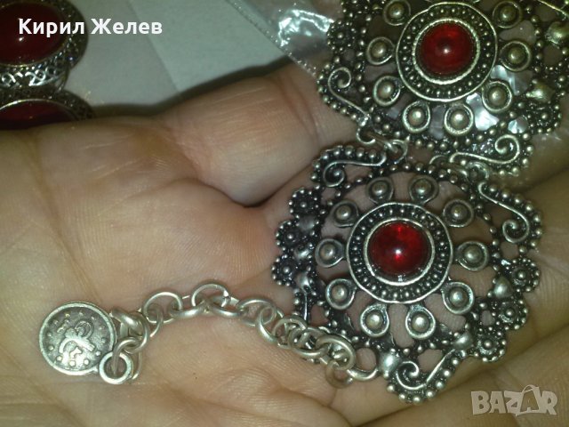 ОСМАНСКА ПОСРЕБРЕНА ГРИВНА ГРАНУЛАЦИЯ с КАТАЛИН / ЧЕРВЕН КЕХЛИБАР 57311, снимка 4 - Колекции - 29556313