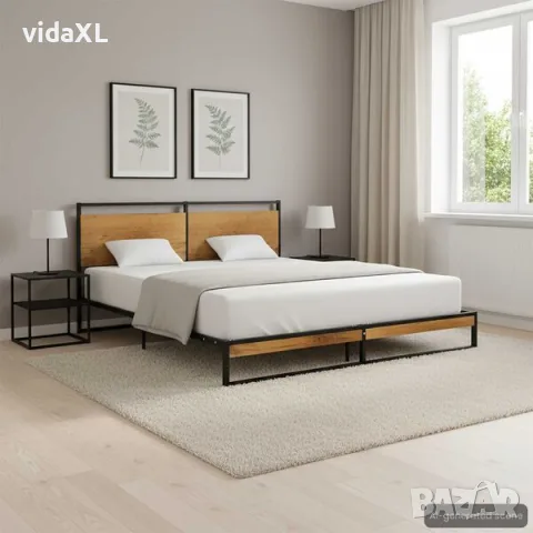 vidaXL Рамка за легло, метал, 140x200 cм（SKU: 324865）, снимка 2 - Спални и легла - 56089892