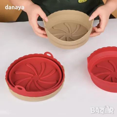 5520 Сгъваема силиконова тавичка за еър фрайър форма за Airfryer, 20 см