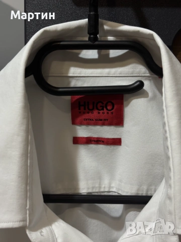 Мъжка риза HUGO Elisha02 extra slim, stretch, снимка 3 - Ризи - 54141677