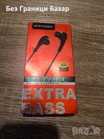 Нови USB-C Слушалки Силен Бас HiFi Ергономичен Дизайн За Android телефон