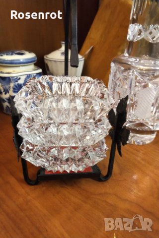 Бохемия кристални мини пепелници стойка ковано желязо , снимка 6 - Сервизи - 30925096