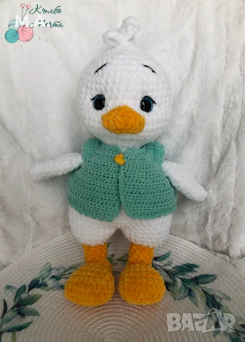 Пате с дрешки - ръчно плетена играчка , снимка 4 - Плюшени играчки - 54202887