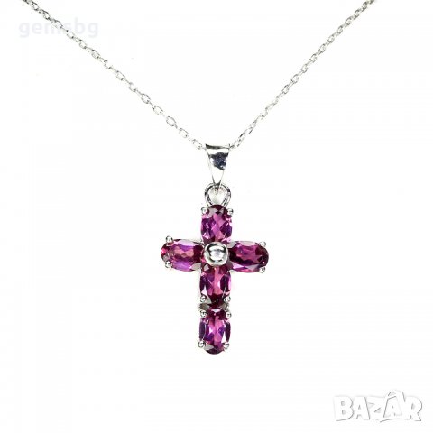 Висулка с естествен гранат родилит, снимка 2 - Колиета, медальони, синджири - 31010785