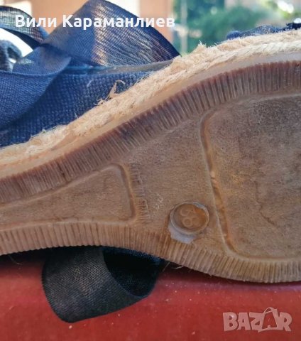 Испански сандали на платформа с ефектни камъни и тюл , снимка 6 - Сандали - 29645749