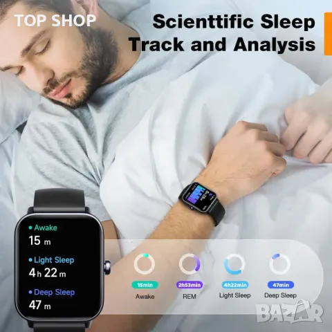 Смарт часовник за мъже жени - Фитнес тракер [Bluetooth Call&Alexa Built-in] с монитор за сърдечен ри, снимка 2 - Смарт гривни - 48901511