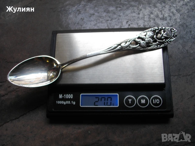 СТАРА СРЕБЪРНА ЛЪЖИЧКА С РОЗА СРЕБРО 800, снимка 7 - Антикварни и старинни предмети - 51147411