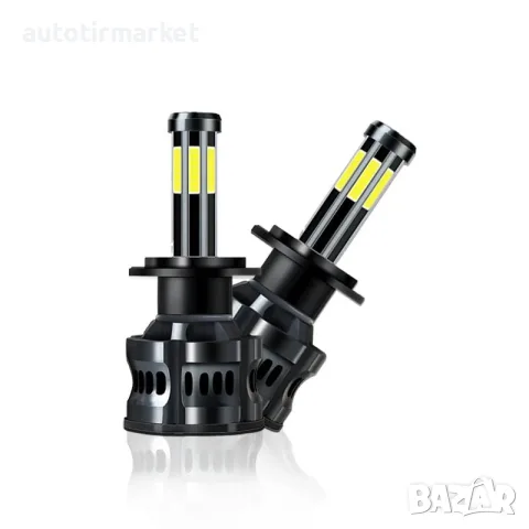 300W крушки за фар 8LED H7 6000K 12V – T206-H7, снимка 2 - Аксесоари и консумативи - 56054102