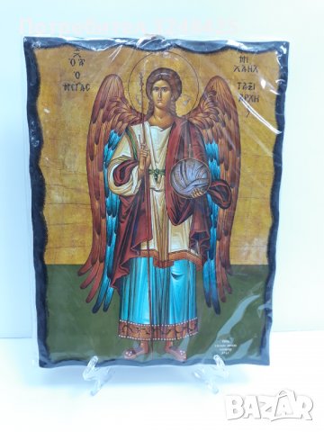 Голяма икона на Свети Архангел Михаил -- ръчна изработка, снимка 6 - Икони - 37640218