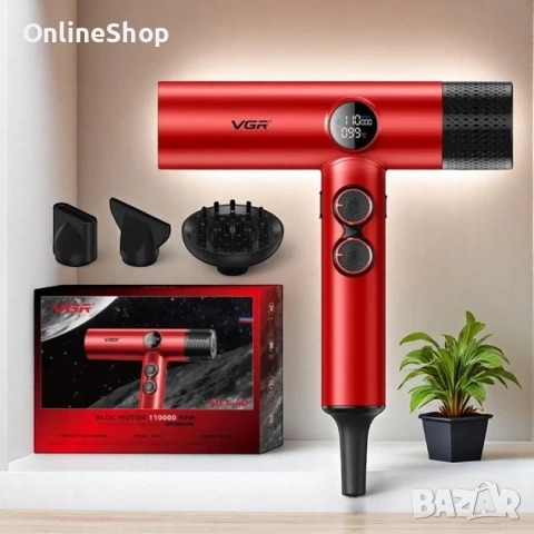 Професионален сешоар VGR с BLDC мотор 110 000 RPM – Йонна технология и дифузер, снимка 11 - Други - 52816266