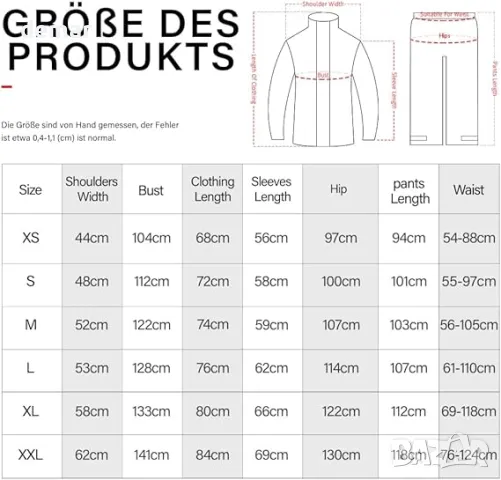 Мотоциклетен дъждобран Coutyuyi за мъже и жени, Водоустойчив, XXL, снимка 6 - Аксесоари и консумативи - 49495746