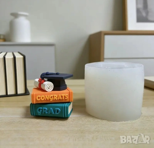 Молд абитуриенти книги и шапка 