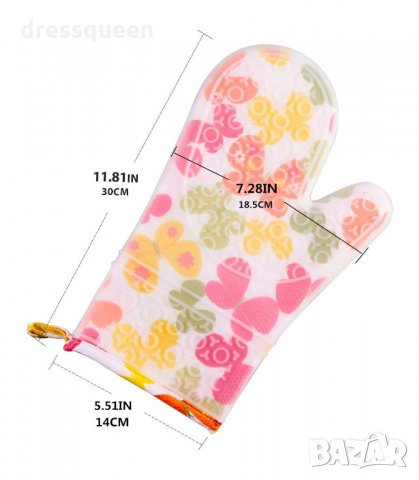 02888 Готварска ръкавица от текстил със силиконово покритие, снимка 9 - Аксесоари за кухня - 34267233