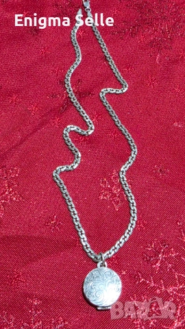 Сребърен синджир със винтидж сребърен медальон - муска - кутийка с тайник, амулет, сребро 13,82 гр, снимка 2 - Колиета, медальони, синджири - 54161122
