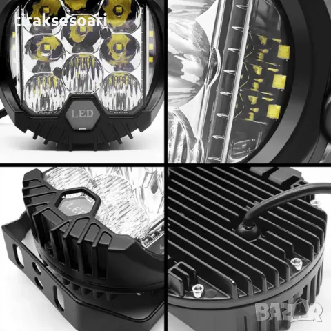 Мощен Диоден халоген фар 16 СМ 5' инча кръгъл LED Боен Фар 12/24V, снимка 4 - Аксесоари и консумативи - 49454373