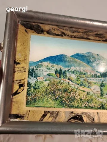 ретро френски поднос с метален обков  23/1, снимка 5 - Антикварни и старинни предмети - 49327988