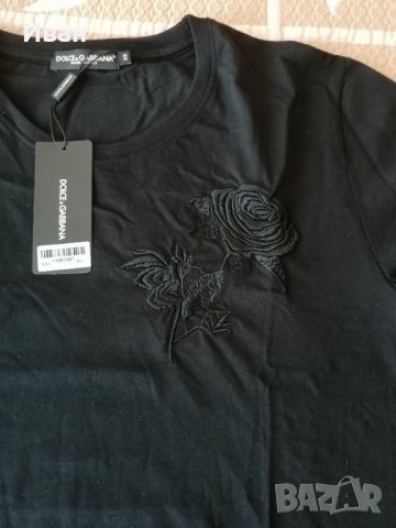 Черна тениска с къс ръкав Dolce & Gabbana! , снимка 1 - Блузи - 36922084
