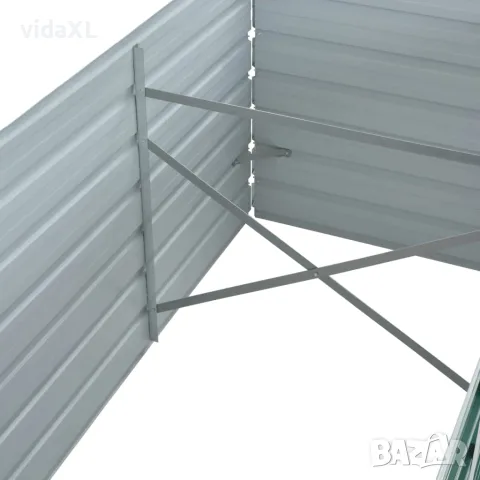 vidaXL Градинска висока леха поцинкована стомана 320x80x45 см зелена, снимка 7 - Саксии и кашпи - 56147623